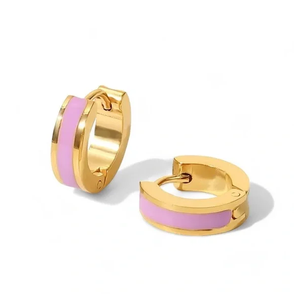 Elegant Gold-Plated Hoop Earrings Set - Picture 7 of 8